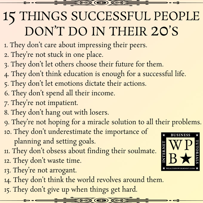 15 Things Successful People DON'T DO In Their 20s