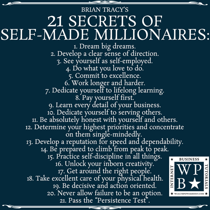 The 21 Secrets Of Self Made Millionaires